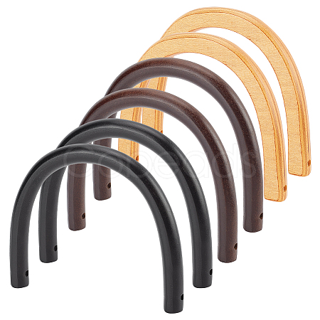 6Pcs 3 Style Wooden U-Shaped Bag Handles FIND-PH0010-41-1
