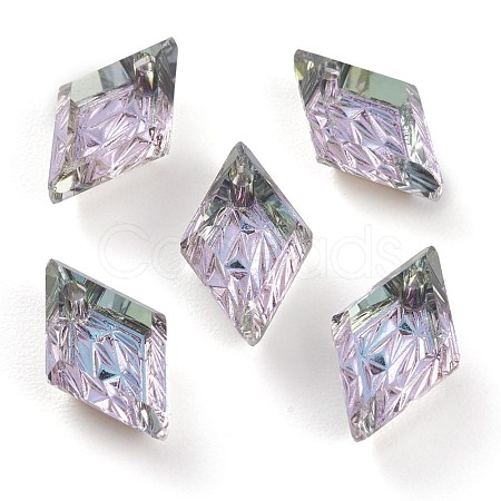 Embossed Glass Rhinestone Pendants GLAA-J101-04A-001VL-1
