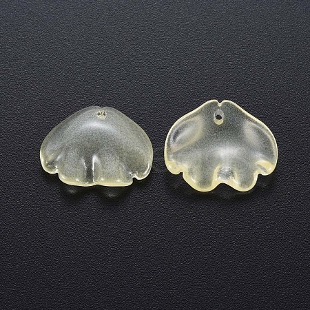 Transparent Baking Paint Imitation Jade Glass Pendants DGLA-Q025-001C-1