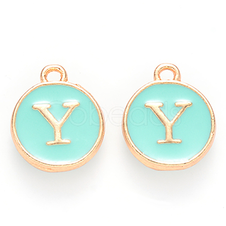 Golden Plated Alloy Enamel Charms X-ENAM-S118-05Y-1