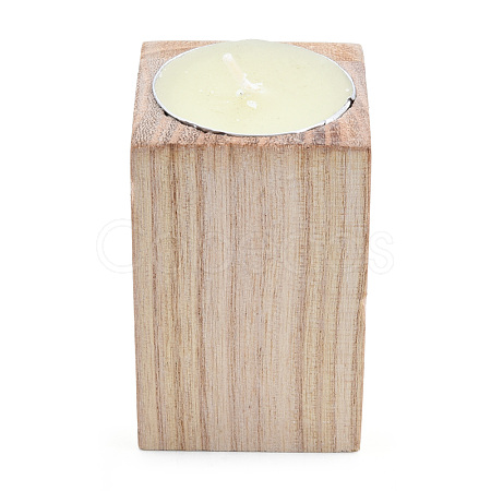 Natural Wood Candle Holder AJEW-T002-01-1