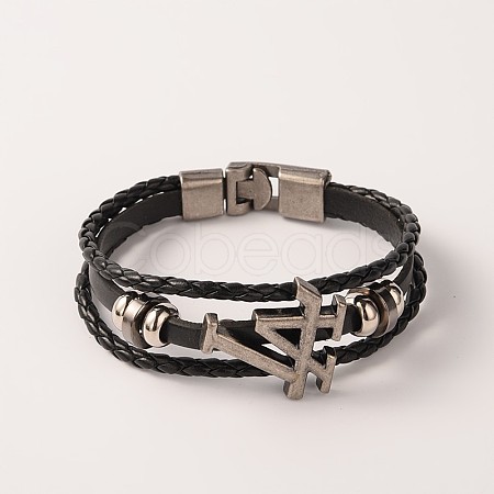 Retro Multi-strand Bracelets X-BJEW-J108-14B-1