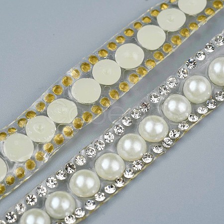 Two Rows Rhinestone Cup Chain((Hot Melt Adhesive On The Back) DIY-GF0001-77-1