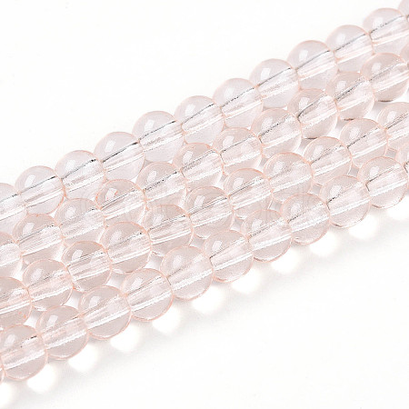 Baking Paint Transparent Glass Beads Strands DGLA-N006-6mm-02-1