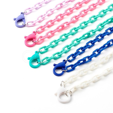 Personalized ABS Plastic Cable Chain Necklaces NJEW-JN03480-1