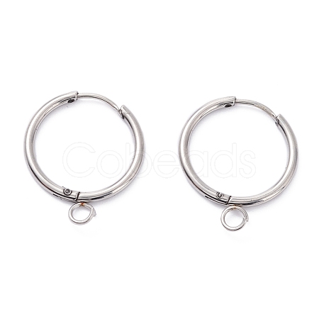 Tarnish Resistant 201 Stainless Steel Huggie Hoop Earring Findings STAS-P283-01O-P-1
