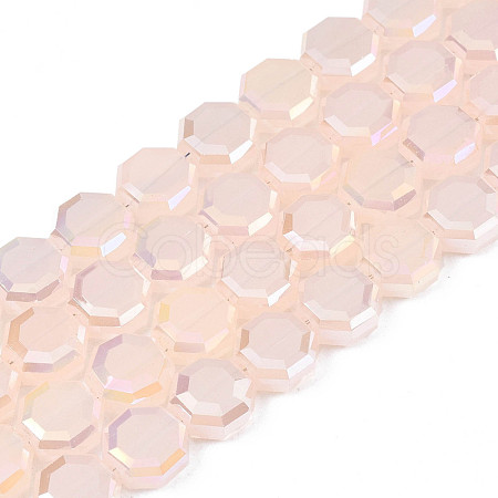 Electroplate Opaque Solid Color Glass Beads Strands EGLA-N002-27-B05-1