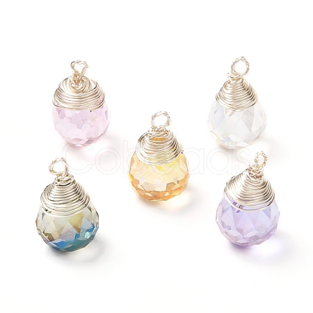 Transparent Glass Charms PALLOY-JF00853-02-1
