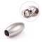 Tarnish Resistant 304 Stainless Steel Magnetic Clasps with Glue-in Ends, Oval, Stainless Steel Color, 18x10mm, Hole: 5mm