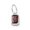 925 Sterling Silver Cubic Zirconia Charms, Colours, Rectangle, Dark Red, 8x5x2mm, Hole: 5x3mm