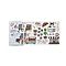 Waterproof PVC Stickers Set, Decorative Stickers, A Cat Drinking Coffee Theme, Colorful, 170x80x0.2mm