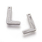 Tarnish Resistant 304 Stainless Steel Charms, Letter, Letter.L, 11x8x0.6mm, Hole: 1mm