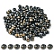 6/0 Opaque Glass Seed Beads, Round Hole, Rondelle, Black, 4~4.5x3~4mm, Hole: 0.8~1.5mm, 10g/box