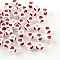 Opaque Acrylic European Beads, Large Hole Cube Beads, with Heart Pattern, Red, 7x7x7mm, Hole: 4mm, about 1900pcs/500g