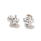 Long-Lasting Plated Alloy Beads, Flower, Silver, 4x4x4mm, Hole: 1.4mm