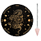 AHADEMAKER Divination Sets, including 1Pc PVC Plastic Pendulum Board, 1Pc 304 Stainless Steel Cable Chain Necklaces, 1Pc Natural Rose Quartz Stone Pendants, Snake Pattern, Board: 200x4mm