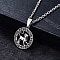 Non-Tarnish Stainless Steel Pendants, Stainless Steel Color, Flat Round with Constellation Charm, Leo, 28x25mm