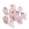 Natural Rose Quartz Pendants, with Platinum Brass Loops, Apple, 14~15x14x14mm, Hole: 6x3mm