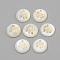 Freshwater Shell Pendants, Flat Round & Elephant, Golden, 16x3.5~4mm, Hole: 1.2mm