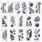 16Pcs 16 Styles PET Plastic Drawing Painting Stencils Templates, Rectangle with Leaf, White, 300x150x0.3mm, Hole: 10mm, 1pc/style