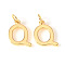 Brass Charms, with Jump Rings, Letter, Real 18K Gold Plated, Letter.Q, Q: 10.5x8x1mm, Hole: 2.5mm