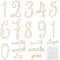 Wood Baby Milestone Numbers Signs Sets, Newborn Photography Prop, Baby Age Milestone Marker Keepsake, Old Lace, 33~163x60~140x0.5~2mm