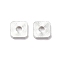 Brass Spacer Beads, Cadmium Free & Lead Free, Square, 925 Sterling Silver Plated, 6x6x1mm, Hole: 2mm