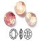 Electroplate K9 Glass Rhinestone Cabochons, Point Back & Back Plated, Faceted, Oval, Mixed Color, 10x8x4mm