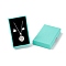 Paper with Sponge Mat Necklace Boxes, Rectangle, Turquoise, 8x5x1.7cm, Inner Diameter: 7.2x4.3x1cm