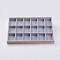 Cuboid Wood Ornament Displays, Covered with Velvet, 18 Compartments, Light Grey, 35x24 x3.1cm