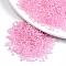 6/0 Glass Seed Beads, Transparent Inside Colours, Round Hole, Round, Pearl Pink, 6/0, 4~5x2.5~4.5mm, Hole: 1.2mm, about 1000pcs/100g