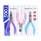 Tri-color Polished Pliers Set, with Bent Nose Plier, Chain Nose Plier & End Cutting Plier, Stainless Steel Color, 18.3x16.5x1.5cm, 3pcs/set