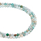 Nbeads 2 Strands Natural Flower Amazonite Beads Strands, Faceted, Round, 3~3.5mm, Hole: 0.3mm, about 143pcs/strand, 14.9 inch