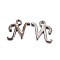 Gunmetal Plated Alloy Letter Pendants, Rack Plating, Cadmium Free & Lead Free, Letter.N, 13x11x2mm, Hole: 1.5mm