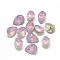 Pointed Back Resin Rhinestone Cabochons, teardrop, Flamingo, 18x13x7.5mm, about 110pcs/bag