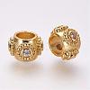 Brass Micro Pave Cubic Zirconia European Beads ZIRC-F054-32G-1