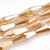 Electroplated Glass Beads Strands EGLA-S174-06G-1
