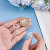 2Pcs 2 Styles 925 Sterling Silver Spring Gate Rings STER-ME0001-59-3