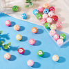 30Pcs Sports UV Plating Opaque Acrylic Beads PACR-TA0001-29-5