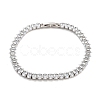 Brass Pave Clear Cubic Zirconia Horse Eye Link Bracelets BJEW-YWC0002-03B-P-1