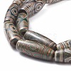 Natural Agate Tibetan Style 3-Eye dZi Beads Strands TDZI-K001-01R-3