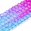 Transparent Glass Beads Strands X-GLAA-E036-07O-2