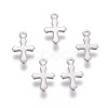 Tarnish Resistant 316 Surgical Stainless Steel Tiny Cross Charms STAS-E470-03P-2