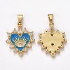 Brass Clear Cubic Zirconia Pendants ZIRC-J025-67G-3