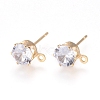 Brass Stud Earring Findings LS-KK-L199-B01-G-1