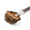 Raw Natural Tiger Eye Chip on Top Ball-Point Pen AJEW-G063-01C-2