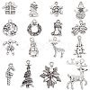 96Pcs 16 Style Tibetan Style Alloy Pendants FIND-SC0004-75-1