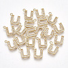 Brass Cubic Zirconia Charms KK-S348-330U-1
