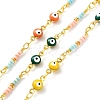 Evil Eyes Brass Ename Link Chains CHC-Q013-02G-1