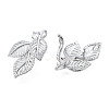 Brass Micro Pave Clear Cubic Zirconia Twister Clasps KK-N233-402P-3